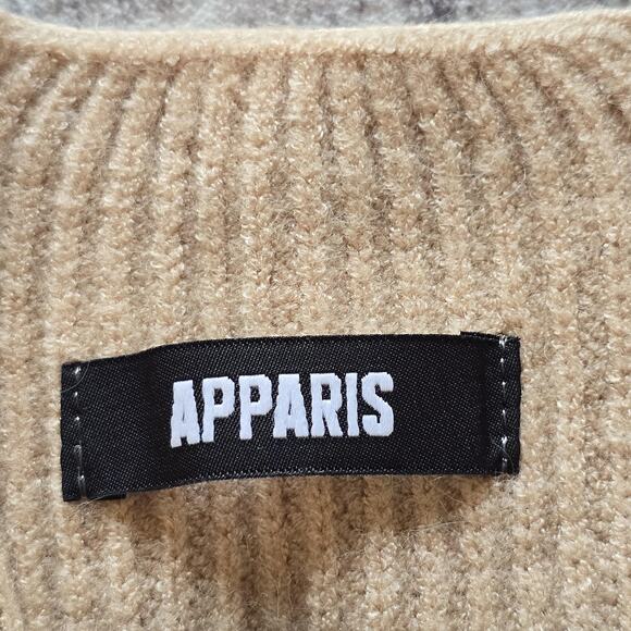 Apparis Cardigan Sweater Womens Medium Button Up V Neck Ribbed Knit Italy Cozy - Picture 3 of 8